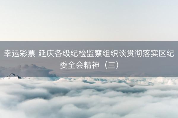 幸运彩票 延庆各级纪检监察组织谈贯彻落实区纪委全会精神（三）
