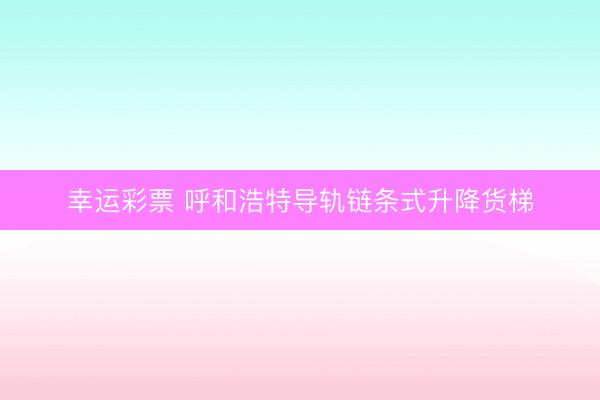 幸运彩票 呼和浩特导轨链条式升降货梯